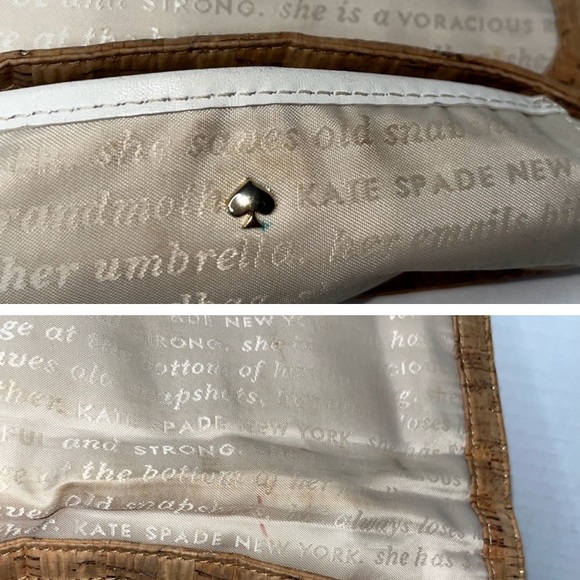 KATE SPADE CORK & GOLD LUREX CROSSBODY EUC - Picture 6 of 6
